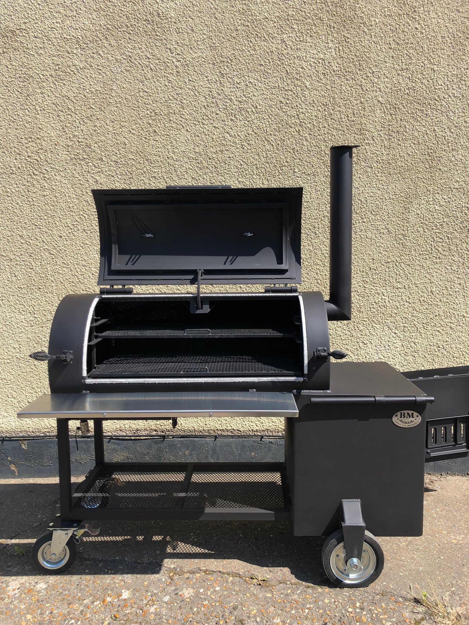 "BM S4" reverse flow offset smoker BBQ mates